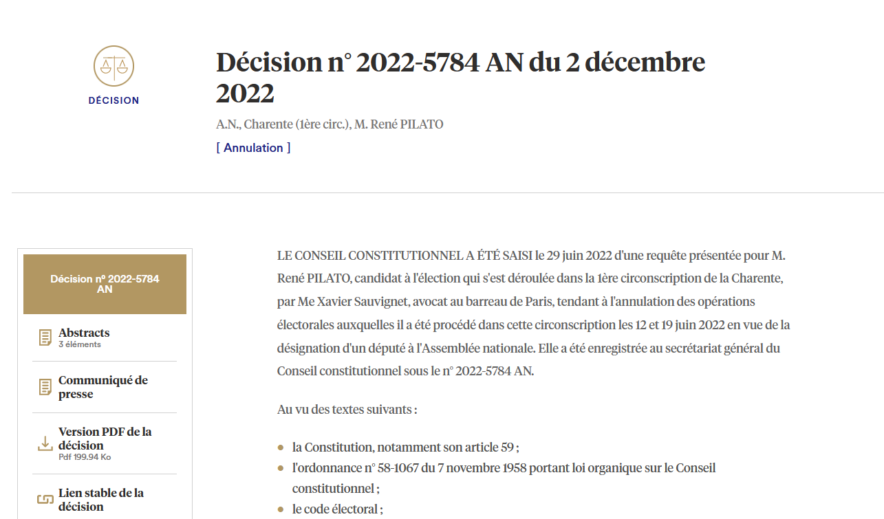 Quelle épopée! Récit du recours des élections de juin 2022