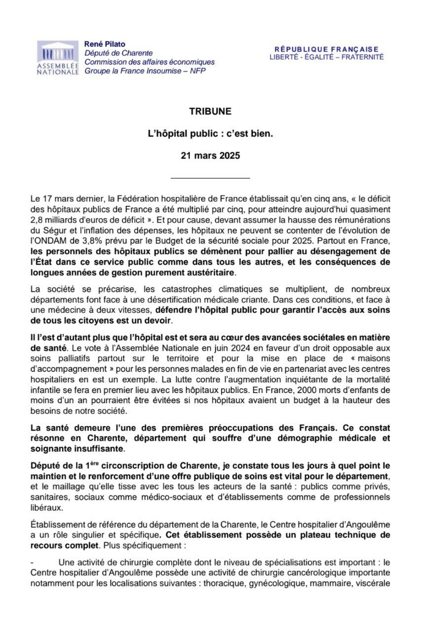Tribune: L&rsquo;hôpital public: c&rsquo;est bien.