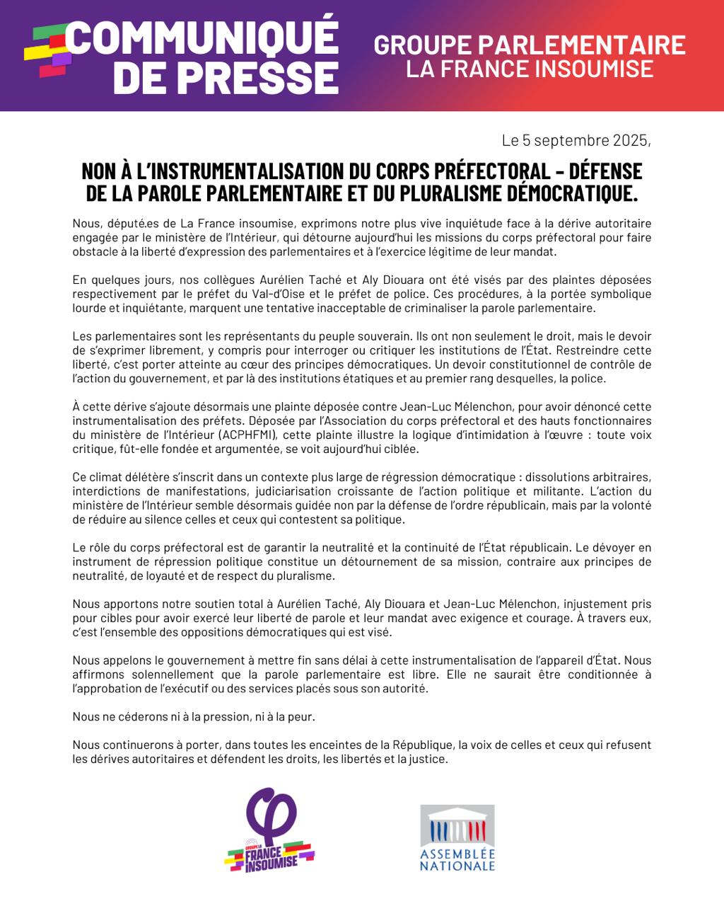 Non à l&rsquo;instrumentalisation du corps préfectoral