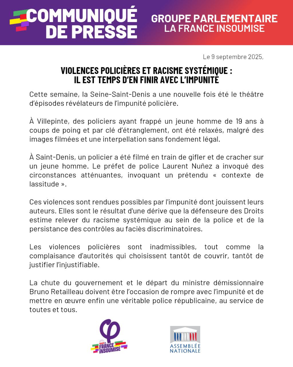 Violences policières: en finir avec l&rsquo;impunité!