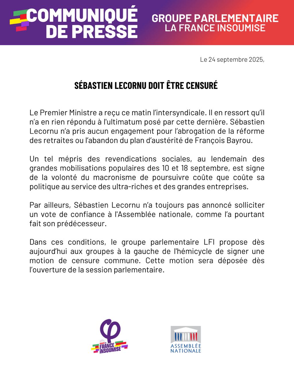Sébastien Lecornu doit être censuré