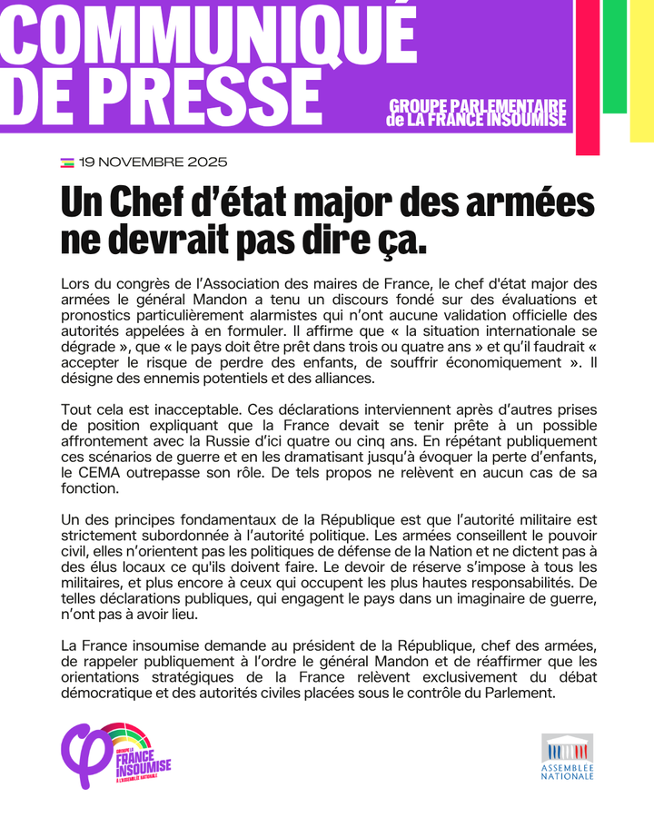 Un chef d&rsquo;Etat Major ne devrait pas dire ça.