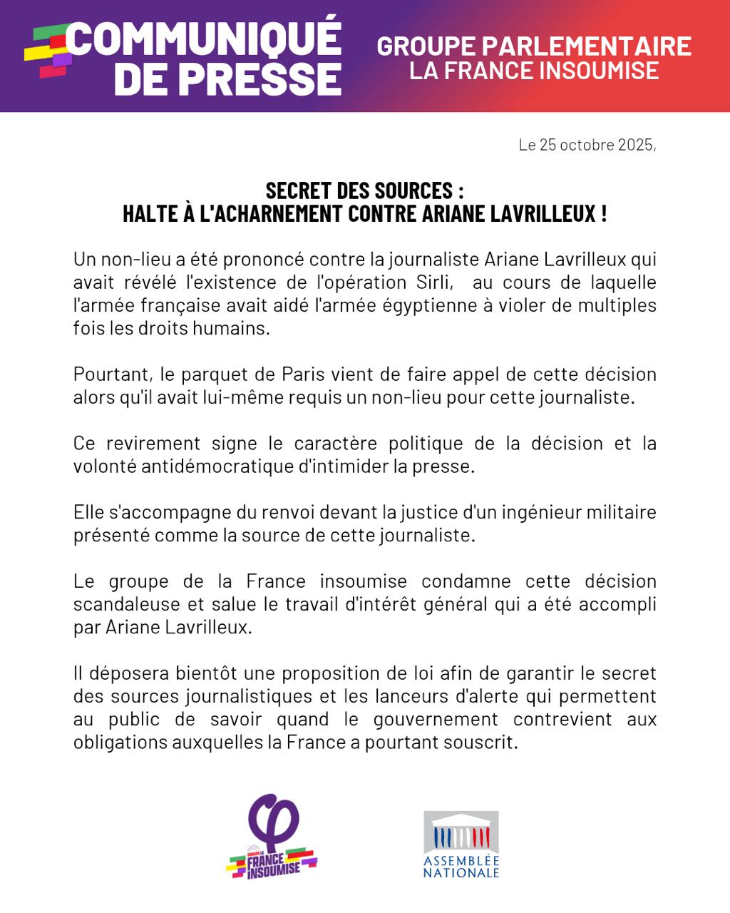 Secret des sources: Halte à l&rsquo;acharnement contre Ariane Lavrilleux!