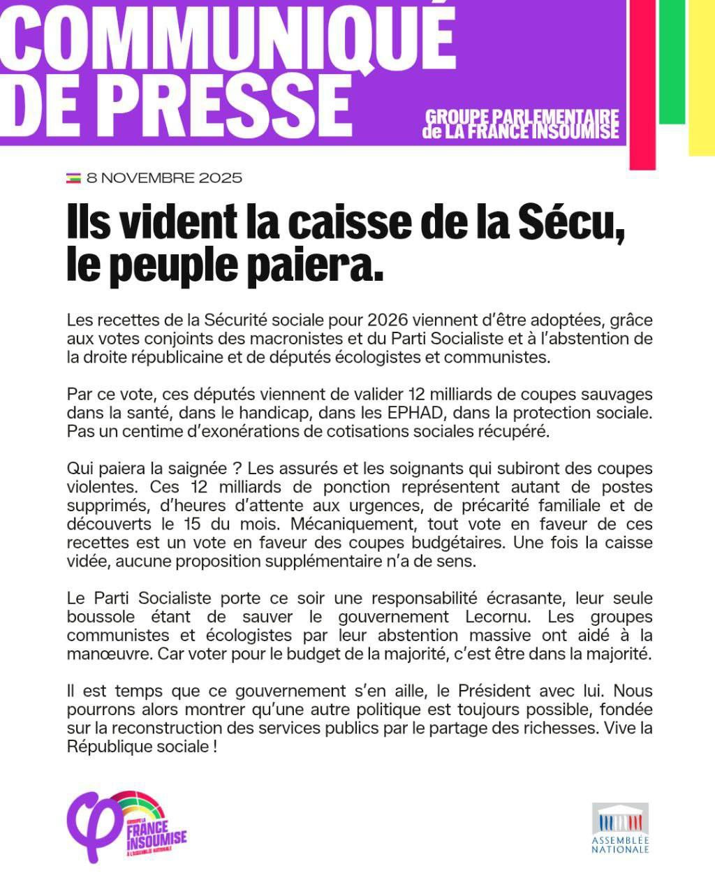Ils vident la caisse de la Sécu, le peuple paiera.