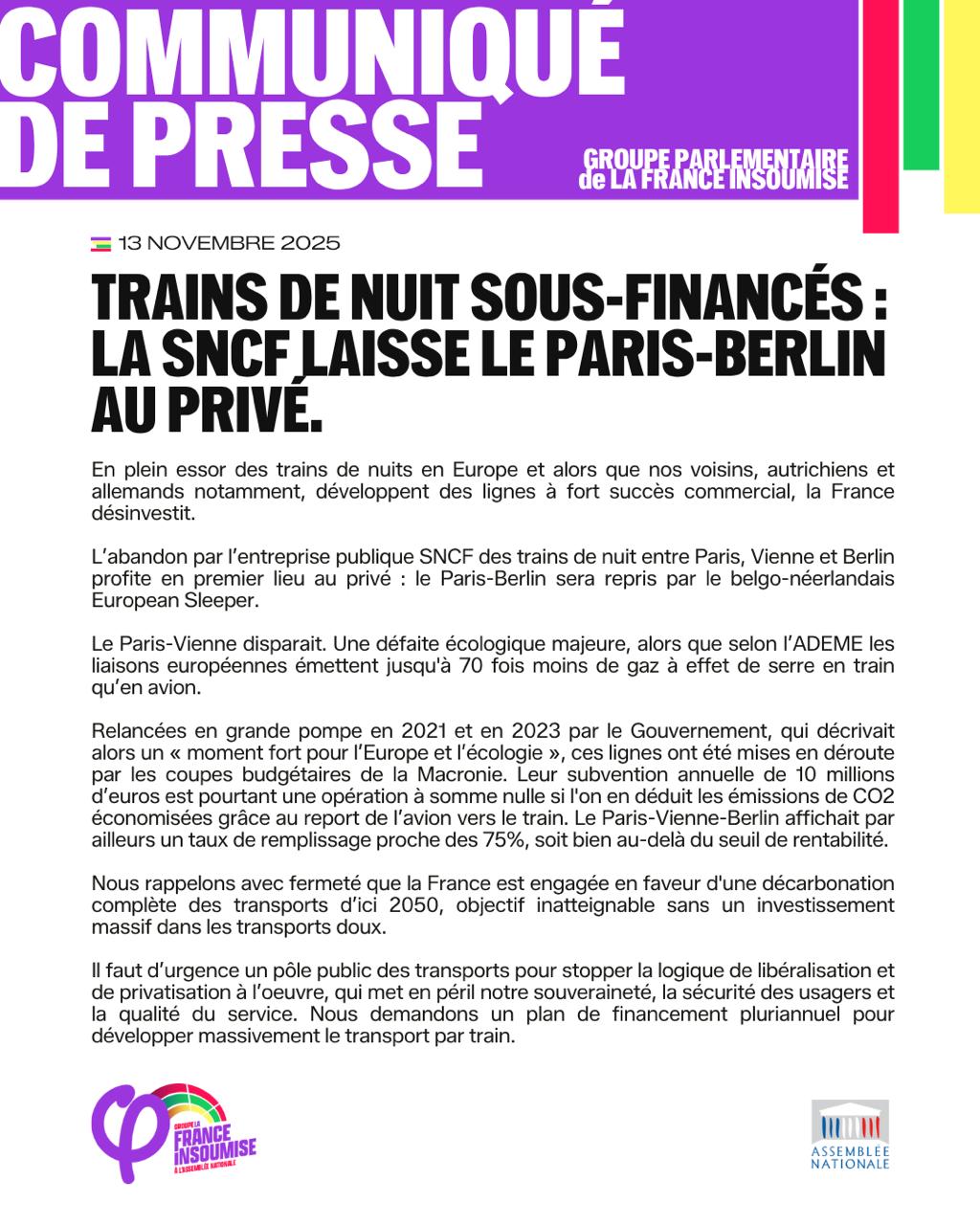 Train de nuits: la SNCF laisse le Paris-Berlin au privé.