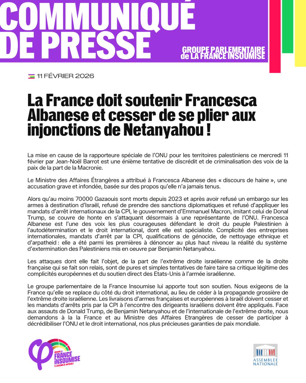 La France doit soutenir Francesca Albanese face a Netanyahou!