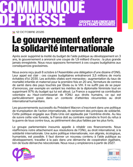 Le gouvernement enterre la solidarité internationale
